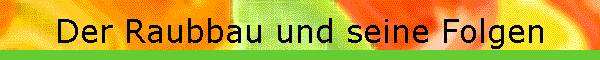 Der Raubbau und seine Folgen